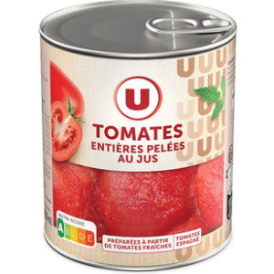TOMATES ENTIERES PELEES AU JUS U 476G UNITE