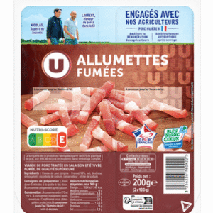 ALLUMETTES DE PORC FUMEES U 200G UNITE