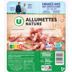 ALLUMETTES DE PORC NATURE U 200G UNITE