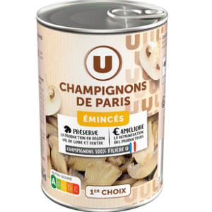 CHAMPIGNONS DE PARIS EMINCES 1ER CHOIX U 230G UNITE