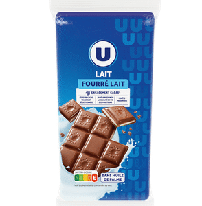 CHOCOLAT AU LAIT FOURRE U 100G PAR 2