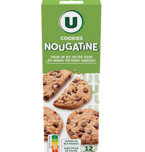 COOKIES NOUGATINE & PEPITES DE CHOCOLAT U 200G UNITE