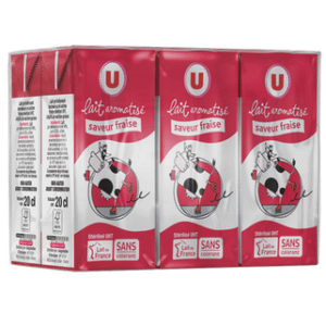 LAIT AROMATISE FRAISE U BRIQUES 20CL PAR 6