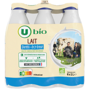 LAIT DEMI ÉCRÉMÉ BIO 1L UNITÉ