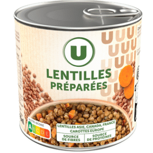 LENTILLES PREPAREES U 400G UNITE