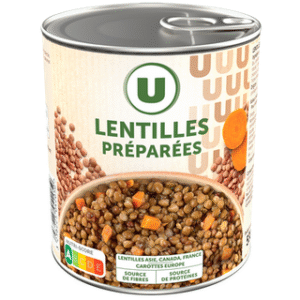 LENTILLES PREPAREES U 530G UNITE