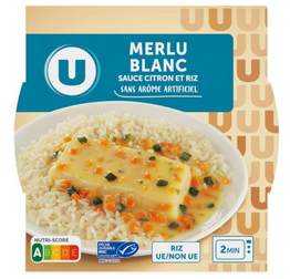 MERLU BLANC SAUCE CITRON RIZ U BARQUETTE 300G