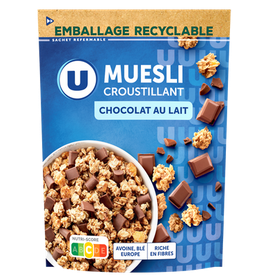 MUESLI CROUSTILLANT CHOCOLAT AU LAIT U 500G