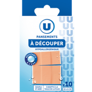 PANSEMENTS A DECOUPER U RESISTANTS A L’EAU 6CM PAR 10