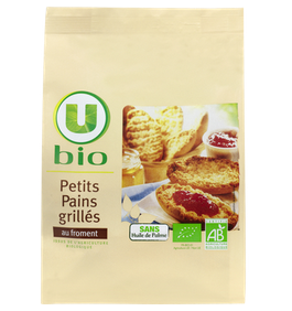 PETITS PAINS GRILLES AU FROMENT BIO U 225G UNITE