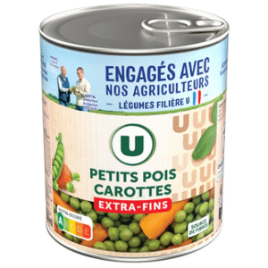 PETITS POIS CAROTTES EXTRA FINS U 530G UNITE