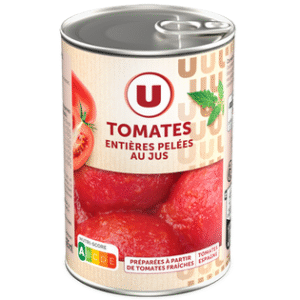 TOMATES ENTIERES PELEES AU JUS U 238G UNITE